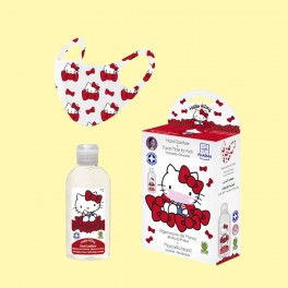 MASCARA INFANTIL REUTILIZÁVEL HELLO KITTY + GEL MÃOS 100ML